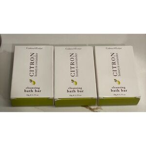 Lot Of 3 Crabtree & Evelyn Citron Honey Coriander Mini Bath Bar 1.75 oz/50 g New